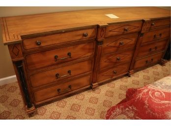 Empire Style Dresser With Blonde Wood & Banded Inlay, Nice Patterns Throughout
