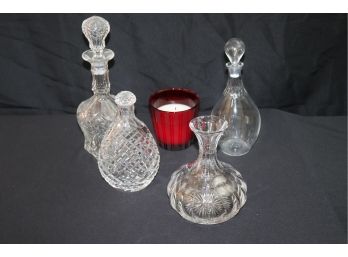 Collection Of Beautiful Decanters With Decorative Scented Nest Candle