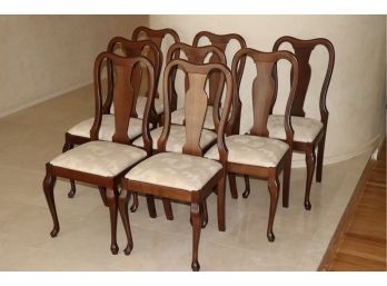 Queens Anne Style Wood Dining Chairs With A Beautiful Maison Fabric By S.P.A.Tonon & Co. Manzano Italy