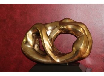 Gorgeous Signed Fine Art Deco Sculpture By Artist Paul Puccio 82/Nude Lovers Bronze