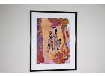 Bright Fun Island Style Print In A Matted Frame