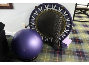 Exercise Equipment Includes Back Roller, Exercise Ball & Trampoline