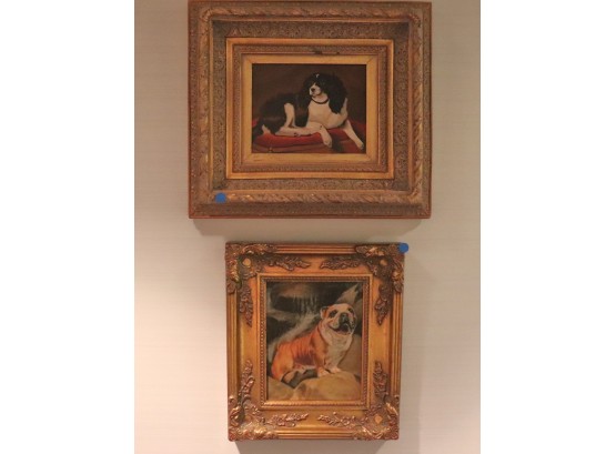 Very Cute Lot Of Dog Portraits In Elaborate Gold Frames