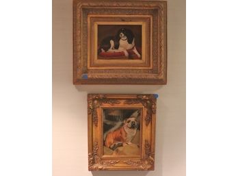 Very Cute Lot Of Dog Portraits In Elaborate Gold Frames