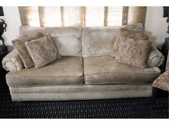 Century Furniture Quality L T Designs Contemporary Velvet Rolled Arm Sofa