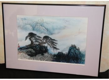 Signed & Numbered Asian Print Of Ethereal Mountain Landscape