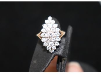 14K YG Sparkling Diamond Cocktail Ring