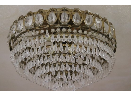 Crystal 7 Tier Ceiling Fixture With 6 Lights In Working Order