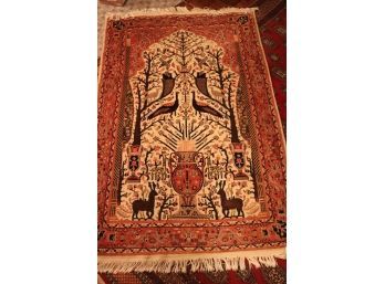 Very Beautiful Woven Rug With Tree Of Life Design, In Soothing Earth Tones