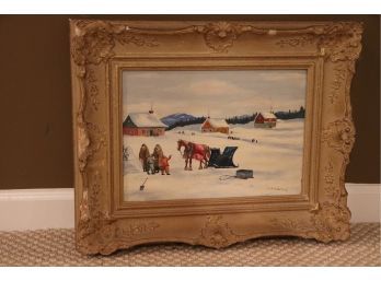 Vintage Winter Country Scene. Signed By Paul W. Cuyer.