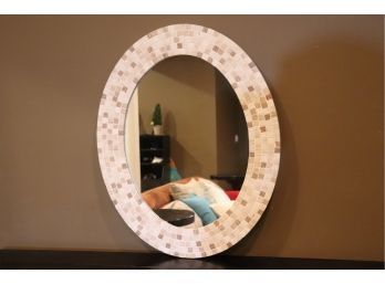 Oval Tiled Mirror Which Can Be Hung Horizontally Or Vertically