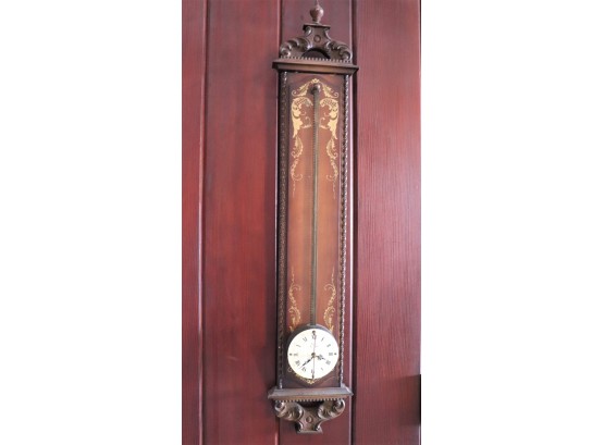 German Carved Wood 7 Day Repeater Clock With Brass Accents  Reproduction Of 1750 Clock