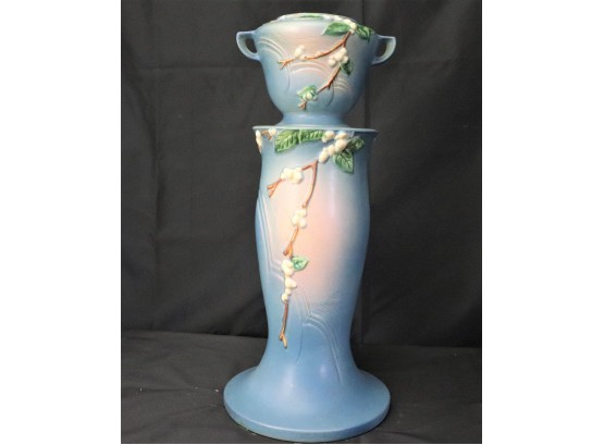 Amazing Roseville Snowberry Vase & Pedestal