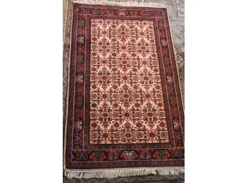 Vibrant Handmade 100 Percent Wool Area Rug With No Center Medallion