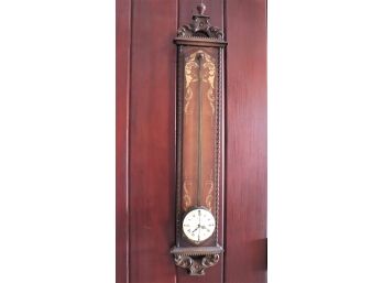 German Carved Wood 7 Day Repeater Clock With Brass Accents  Reproduction Of 1750 Clock