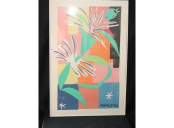 Oversized Matisse Poster Print In White Metal Frame  Late 20th Century