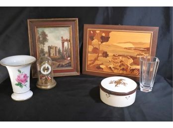 Hand Painted Meissen Porcelain Vase & Set Of Eclectic Decorative Accessories