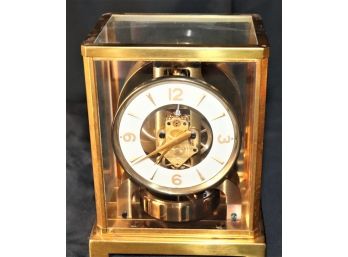 Vintage Jaeger-LeCoultre Atmos Brass & Glass Swiss Made Mantle/Desk Clock