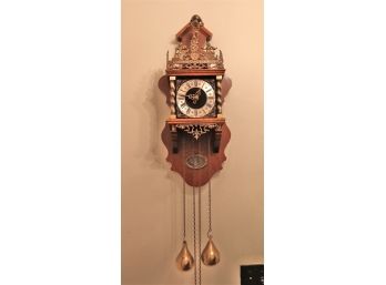 Father Time Wood & Brass Cuckoo Wall Clock