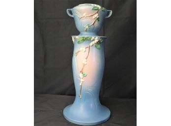 Amazing Roseville Snowberry Vase & Pedestal