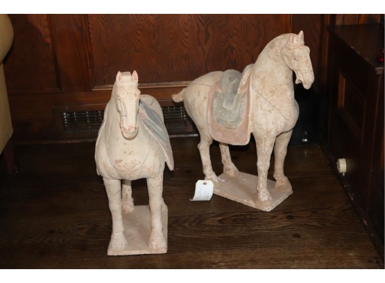 Naturalistic Tang Horses Replica From NYC Decorator Showroom