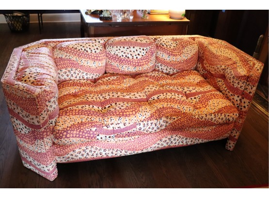 Custom Design Decorator Sofa With Unique Block Shape And Down Cushions