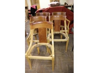 Set Of 5 Quality Baker Dining Chairs Contemporary Look Ready For Upholstering