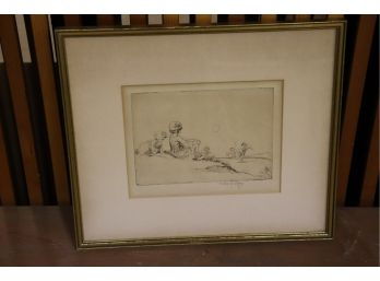 Pencil Signed Etching Signed Eileen Soper Titled Balloons   1924
