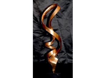 Fabulous Contemporary Abstract Bronze Statue/ Sculpture On Black Marble Base Signed Kieff Grediaga