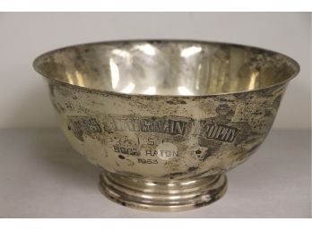 Sterling Silver Trophy Bowl By International Silver Paul Revere Repro Monogrammed