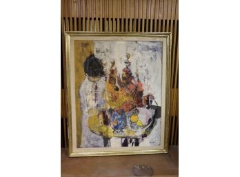 Textured Abstract Painting Signed Epko, In Gold Leaf Frame