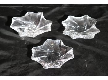Lot Of 3 Vintage Baccarat Star Shaped Dishes