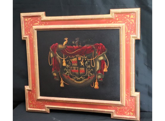 Royal Crest Painting On Wood Panel - Ottum Cum Dignitate