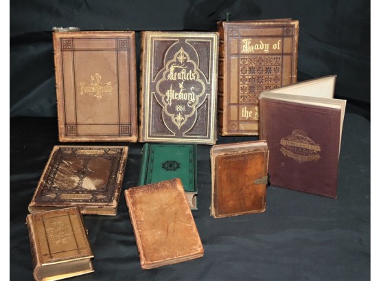 Collection Of Antique Books, Poetry, Includes A Book With Antique Portraits