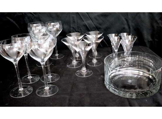 Assorted Stemware Includes Wine Glasses, Martini Glasses & More