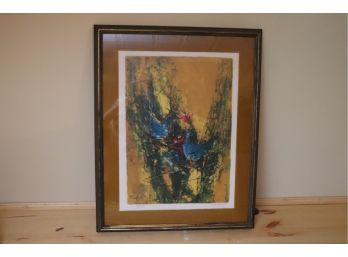 Signed Vitnamese Abstract Art Lebadang Seriagraph 34/120 In A Matted Frame