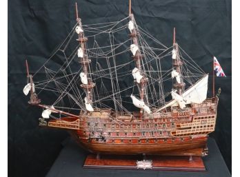 'Sovereign Of The Seas 1637' Large British Handmade Wood Sail Ship Model Amazing Detail Throughout
