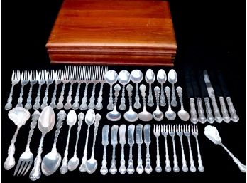 Collection Of Gorham Strasbourg Sterling Flatware With Box With 51 Pieces 57.67 Ozt