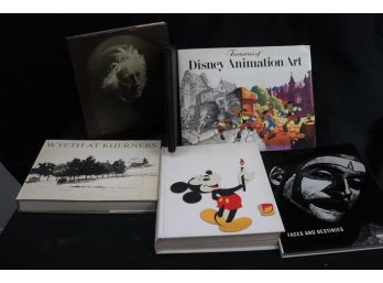 Collection Of Coffee Table Books Titles Include Disney Animation Art, Faces & Destinies, Wyeth At Kuerners