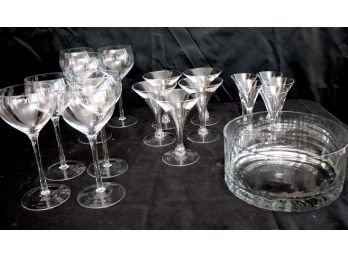 Assorted Stemware Includes Wine Glasses, Martini Glasses & More