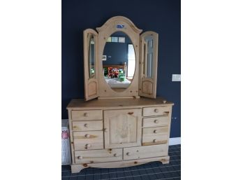 Pretty Floral Stenciled Dresser With Mirror By Vaughn Of Virginia