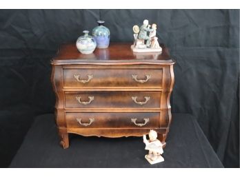 Diminutive Chest With Drawers, 'The Country Doctor' By Rockwell , Small Glazed Jugs & Vintage Goebel/ Hummel