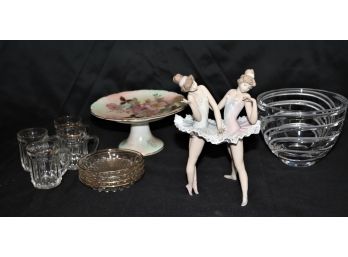 Lladro Ballerina 5497-F-15my, Marquis Waterford Bowl, Mug/Coaster Set & Floral Dish By Schumann Arzberg German
