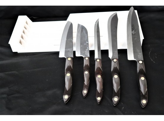 5 Piece Cutco Knife Set In Hard Plastic Tray