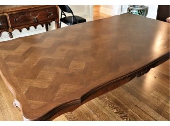 French Style Parquet Top Expandable Refractory Dining Table