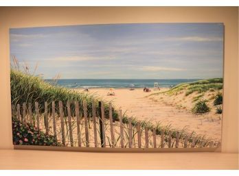 Oversized Signed J Maroldo Coastal Beach Painting On Canvas 84 X 48  West Hampton Artist