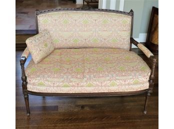 Vintage Louis XV Style Settee With Fabulous Embroidered Style Upholstery