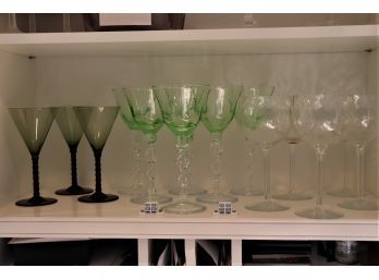 Assorted Glass Stemware  Some Twisted Stems