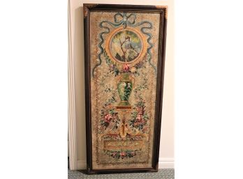 Majestic Vintage Painted Wall Panel Plaque With Aged Frame