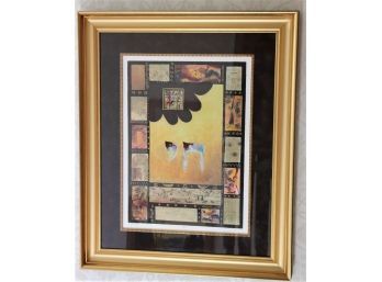 Signed Victor Numbered Hebrew Lithograph 92/300 In Gold Frame